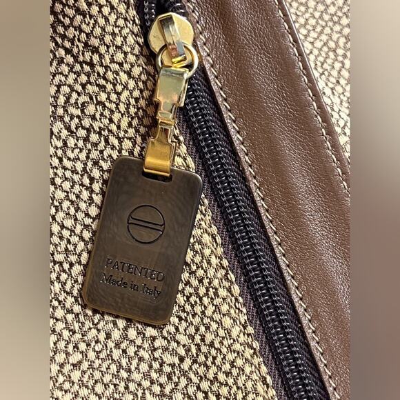 Vintage Borbonese Redwall Suede Clutch Eye of Partridge Italy Brown Leather - Picture 3 of 9